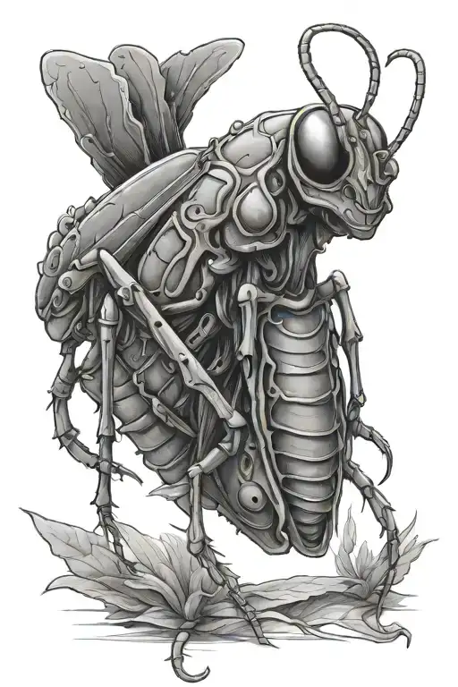 the word grasshopper tattoo design idea