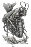 the word grasshopper tattoo design idea
