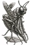 the word grasshopper tattoo design idea