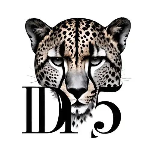 cheetah print with d15 initials  tattoo design idea