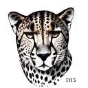 cheetah print with d15 initials  tattoo design idea