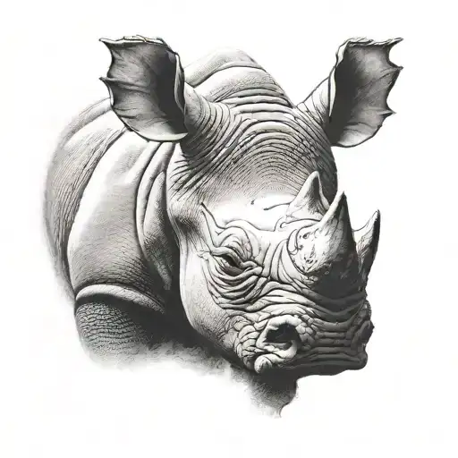 rhino head tattoo design idea