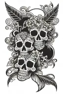 vw tribal skulls day of the dead Hawaii San diego tattoo design idea