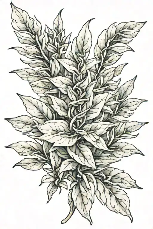 White sage leaves tattoo design idea