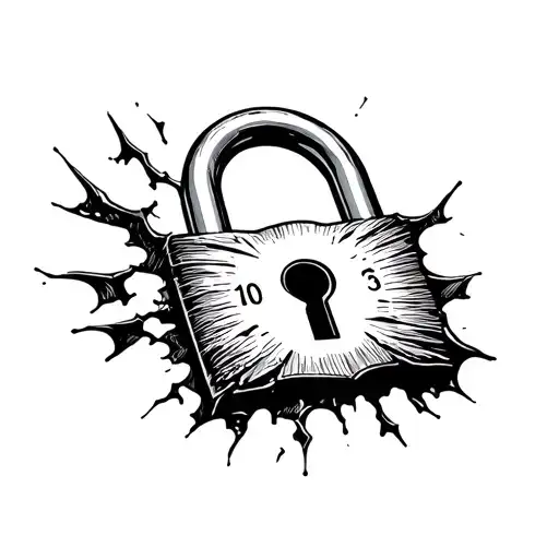 tormented intricated almost broken padlocks  tattoo design idea