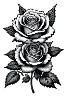 patch work with fallen angle, 444, and small rose tattoo design idea