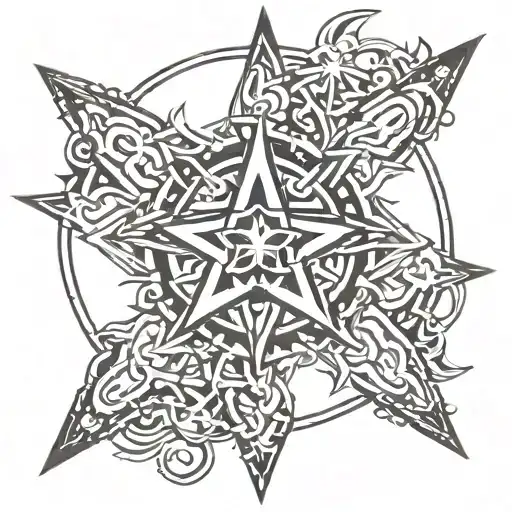 cybersiglism neotribal star tattoo design idea