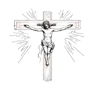 Flatline going to crucifix then going to heartbeat tattoo design idea