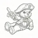 teddy bear pirate tattoo design idea