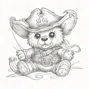 teddy bear pirate tattoo design idea