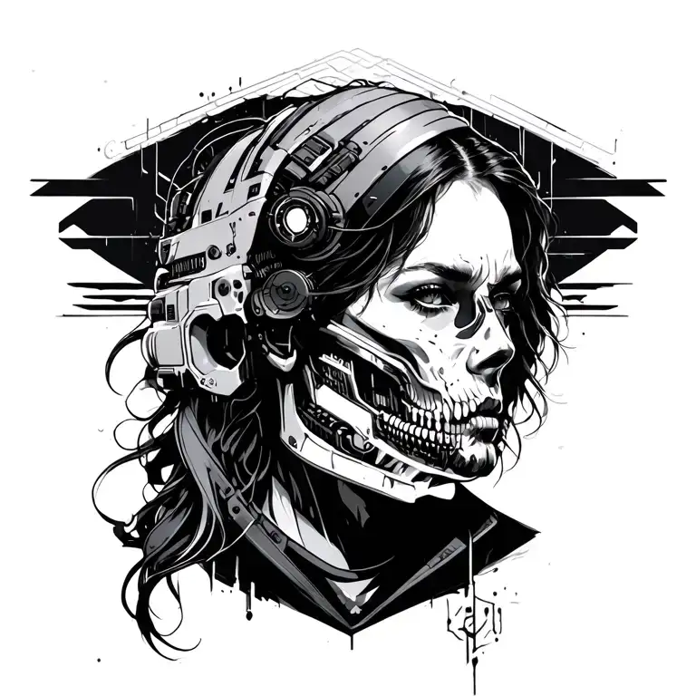 the sandevistan cyberpunk tattoo design idea