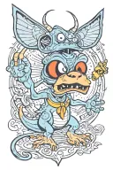 90s cartoon, dextor from dextors lab tattoo design idea