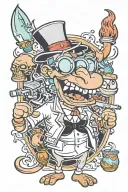 90s cartoon, dextor from dextors lab tattoo design idea