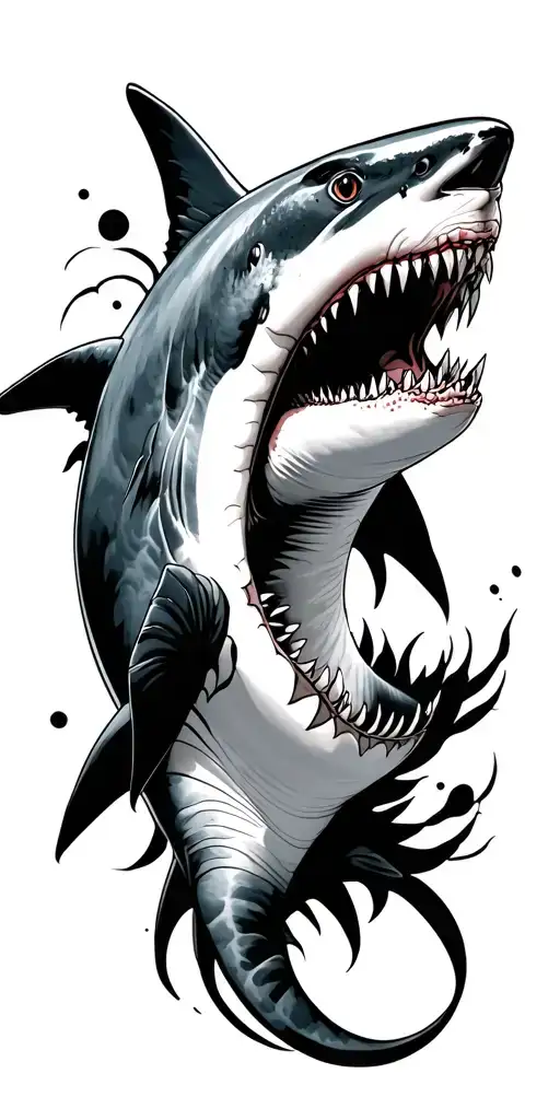 japanese shark tattoo design idea