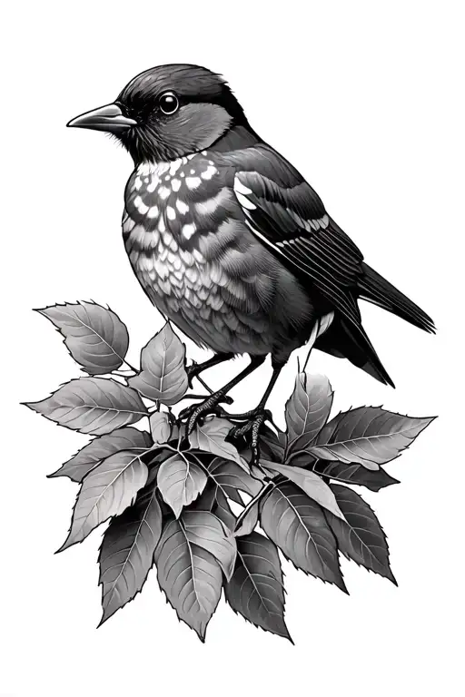American Robin tattoo design idea