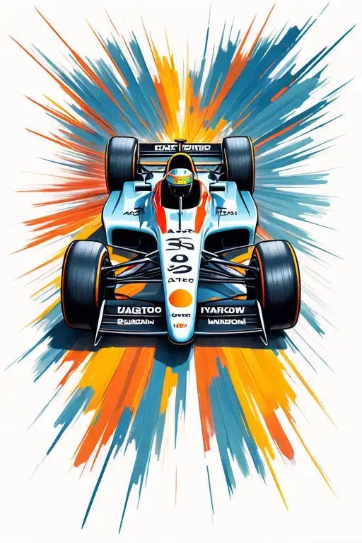 Formula 1 car racing car speeding tattoo design idea