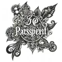 passion, ambitious, love, respect, money in one side tattoo design idea