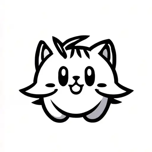 orange cat kirby tattoo design idea