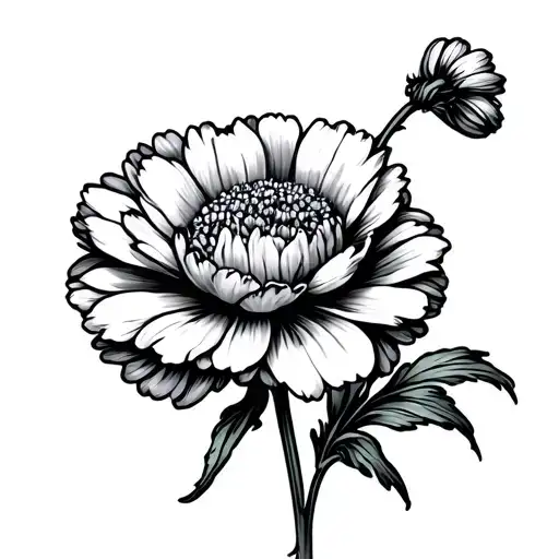 carnation snowdrop marigold cosmo tattoo design idea