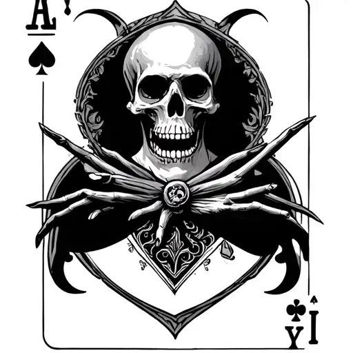 gambling and death tarot card tattoo design idea
