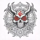 666 and arb tattoo design idea