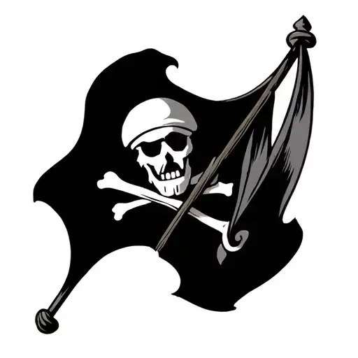 pirate flag Whitebeard onepiece tattoo design idea
