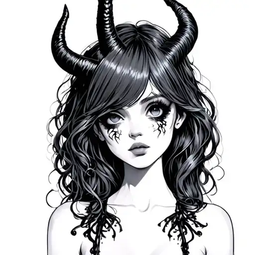 goth devil girl one piece swimwear   tattoo design idea