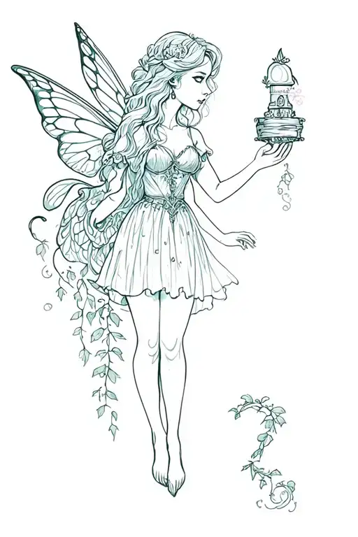 ivy won the flashlight with a fairy tattoo design idea