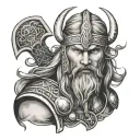 Viking Thor viking with beard tattoo design idea
