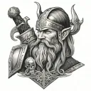 Viking Thor viking with beard tattoo design idea