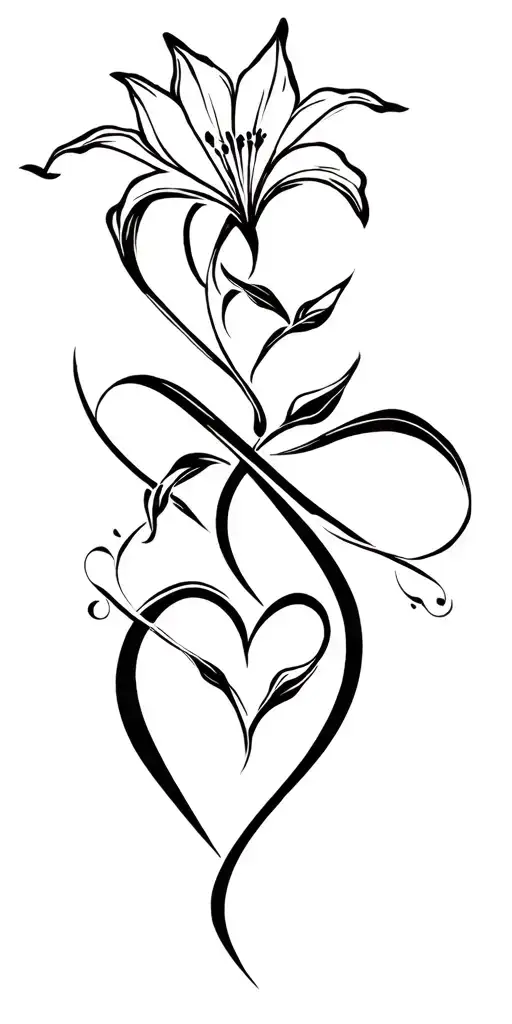 lily music heart dance flow wicked witch tattoo design idea