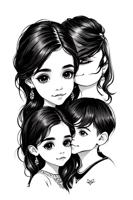 daughter and son tattoo tattoo design idea