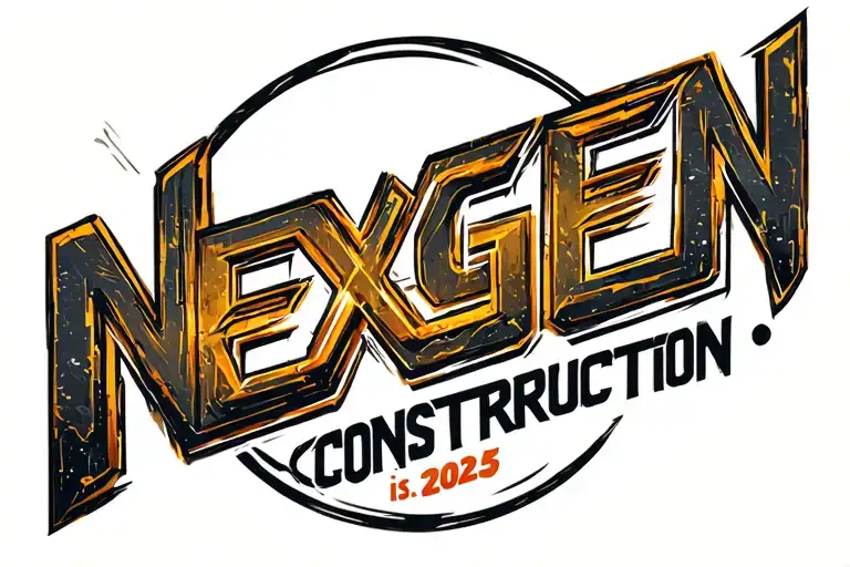 "Nexgen Construction is. 2025" unique logo tattoo design idea