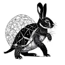 Turtle kicks Rabbit tattoo design idea