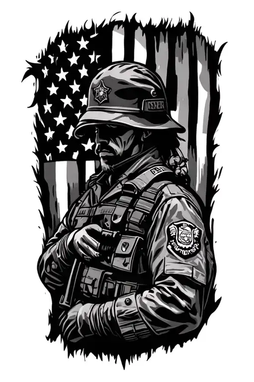 Tattoo for military and law enforcement tattoo design idea