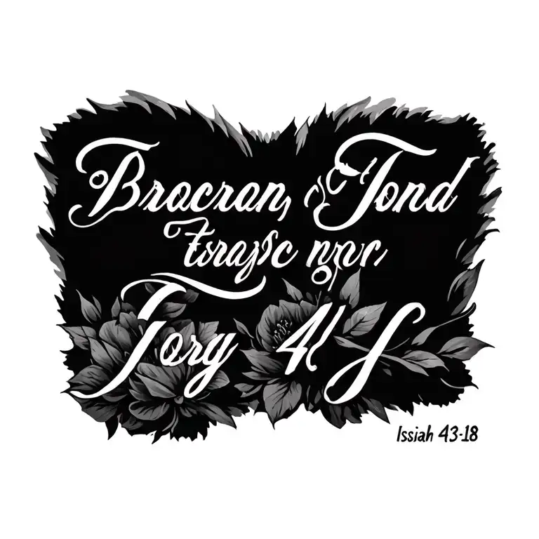 Isaiah 43:18 tattoo design idea