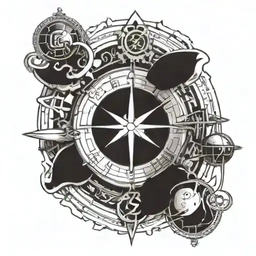 astrolabe chest piece tattoo in blackwork style. Its has occult symbolism taken from the seal of soloman.  tattoo design idea