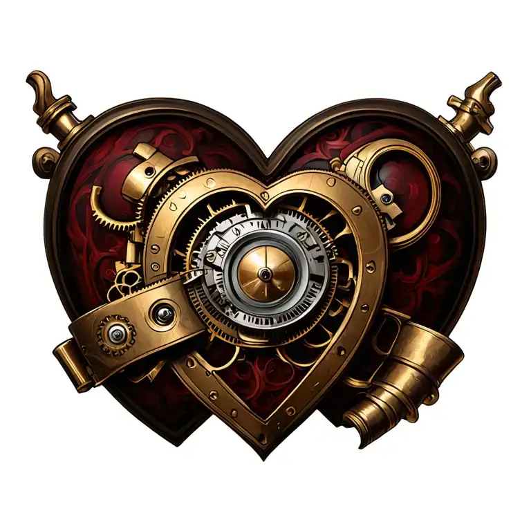 Steampunk Heart tattoo design idea