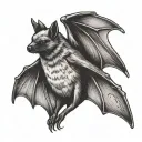 fruit bat  surrounded tattoo design idea