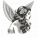 sexy Aphrodite greek goddess tattoo design idea