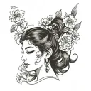 sexy Aphrodite greek goddess tattoo design idea