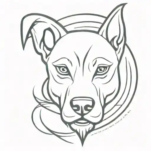 Angry dog, trident, water combined symbol consisting tattoo design idea