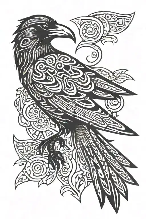 Raven tattoo design idea