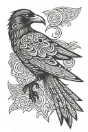 Raven tattoo design idea