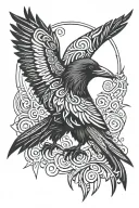 Raven tattoo design idea