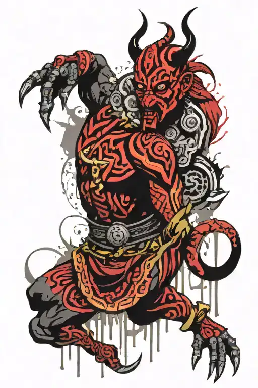 darth maul aztec god quetzalcoatl mixing serpent tattoo design idea