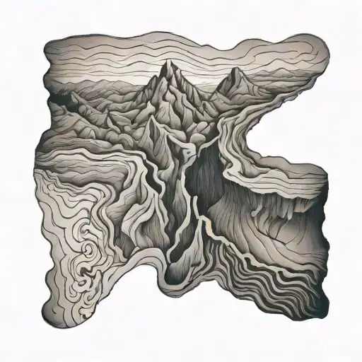 Topographic tattoo design idea
