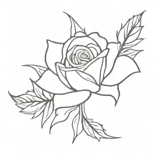 rose with Heather in the stem  tattoo design idea