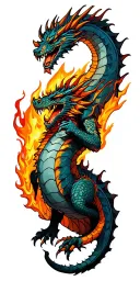 Prometheus stealing fire dragon tattoo design idea