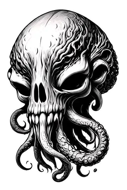 cthulhu head tattoo design idea